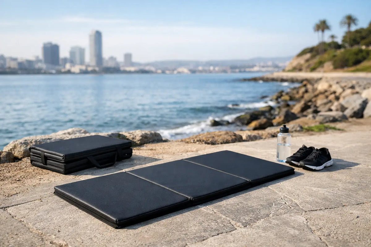Foldable Mat Guide for Training Anywhere