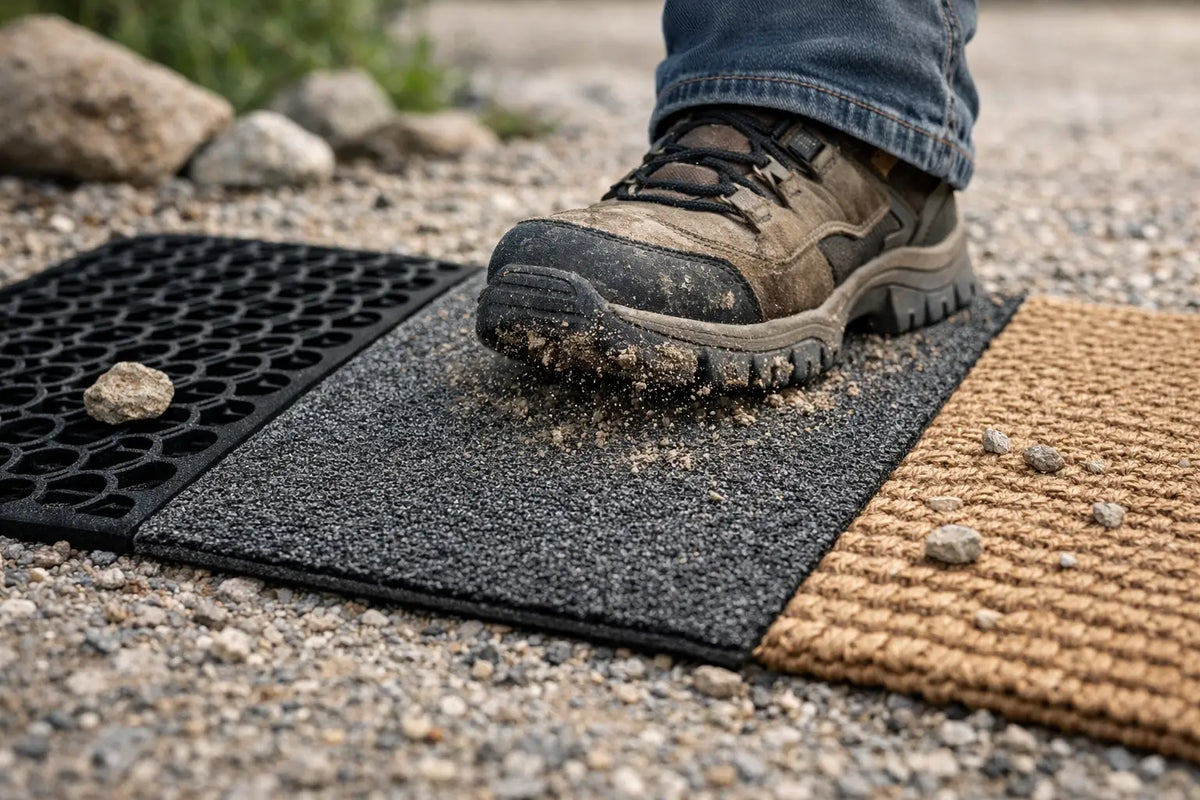 Which Mat Surface Resists Abrasion Outdoors?